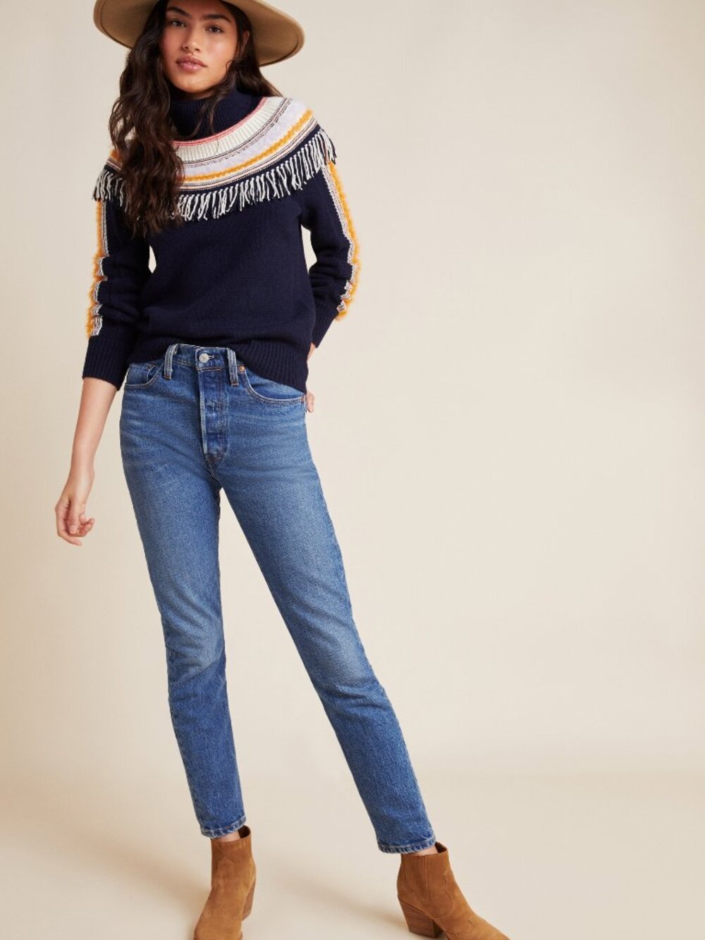 Anthropologie Margherita Nordic Sweater Blue Size M